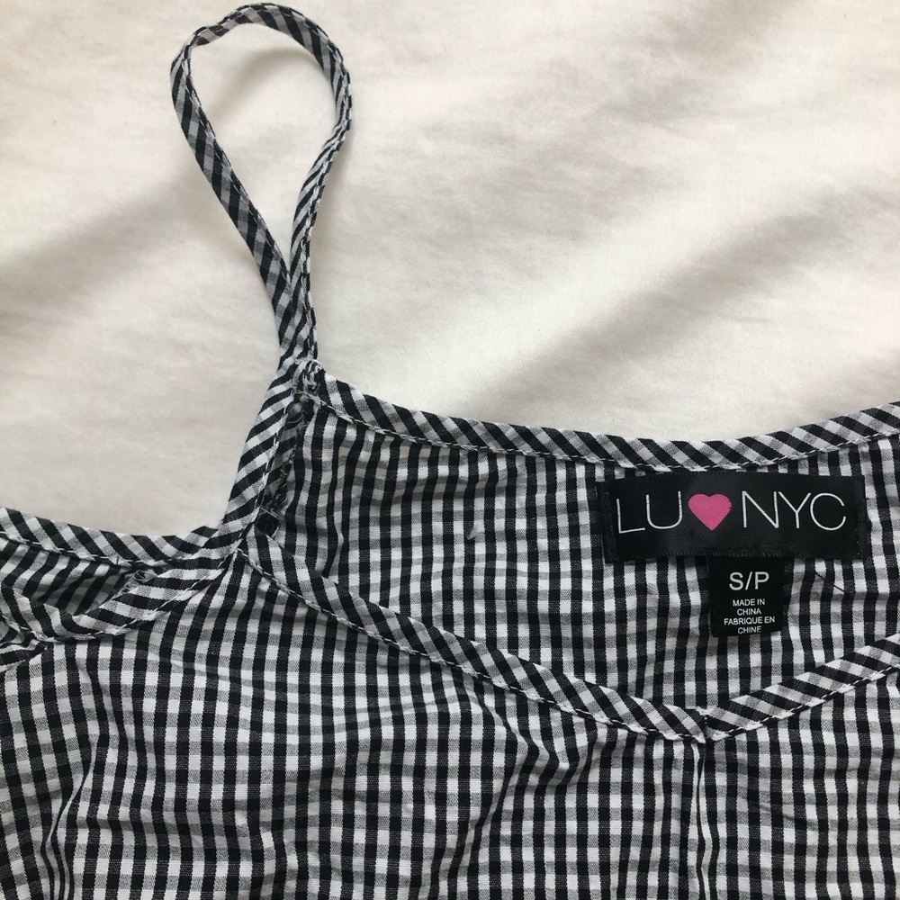 Gingham Open Shoulder Top π - Picture 2 of 3